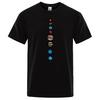 Nine Planets Mens T-Shirt Universe Solar System Men Short Sleeves Loose Oversized T-Shirts O-Neck Cotton Tshirt Street 80392