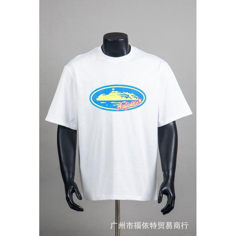 Corteiz Alcatraz Vintage Print T-Shirt Men Women Streetwear Loose Fit Short Sleeve Tee