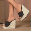 Женские сандалии на платформе, простые непромокаемые шлепанцы на наклонном каблуке, босоножки на танкетке 15 см LFD-10368-A15