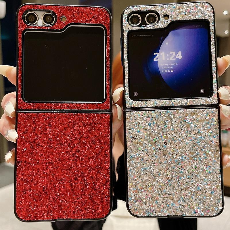 Красочный блестящий складной чехол для телефона Samsung Galaxy Z Flip6 Flip5 Flip4 Flip3 ударопрочный тонкий жесткий чехол для ПК