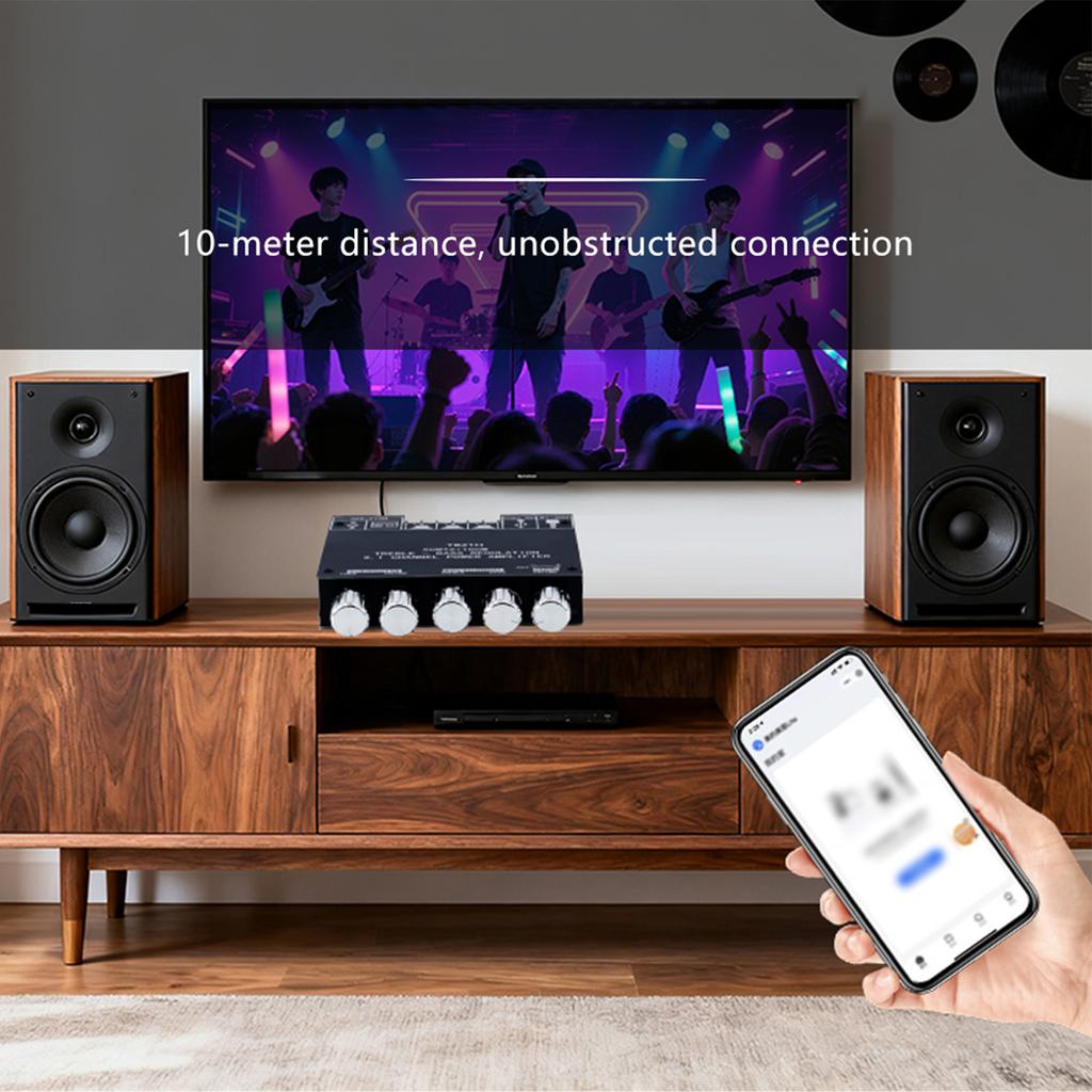 2.1 Channel BT Amplifier Module, APP Control Audio Amplifier Board with Subwoofer, Compatible with Phone PC CD Player