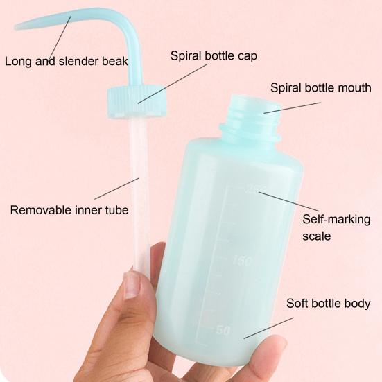 Бутылочка для очищения ресниц с изогнутым носиком 250 мл Инструмент для снятия макияжа с бровей и ухода за ресницами Многоразовая бутылочка с дозатором для салона красоты и домашнего использования