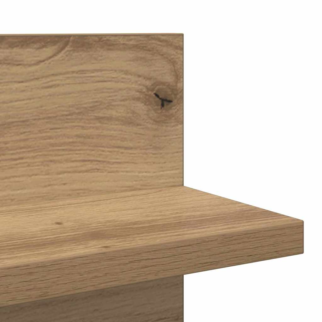 Wall Shelf 2 pcs Artisan Oak 80 x 11.5 x 18 cm Wood Based Material