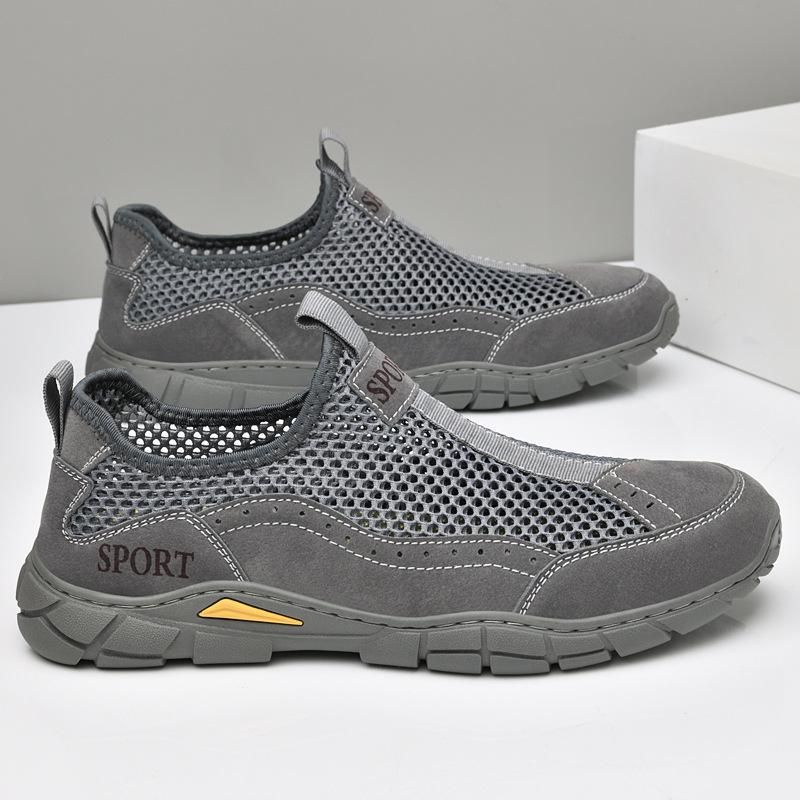Летняя мужская повседневная обувь с дышащей сеткой, мужские лоферы, уличная прогулочная обувь, мокасины, мужская обувь