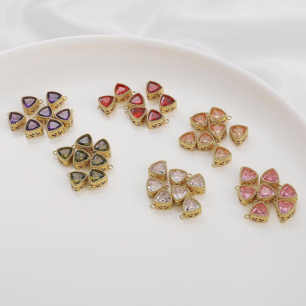 1 шт./упак., инкрустация, треугольный цветной кристалл, кулон ручной работы, браслет «сделай сам», ожерелье, кулон, аксессуары