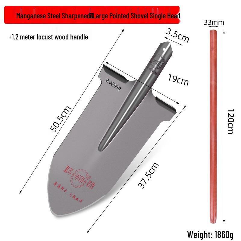 Военная камуфляжная заостренная лопата - Садовый инструмент из марганцевой стали для копания, рыхления почвы и посадки деревьев