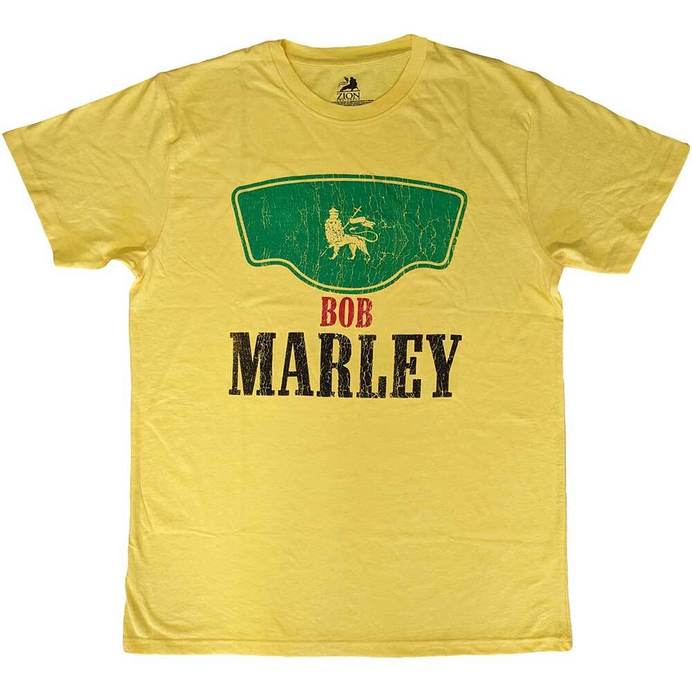 Винтажная футболка Bob Marley с зеленой этикеткой, желтая, новая, унисекс