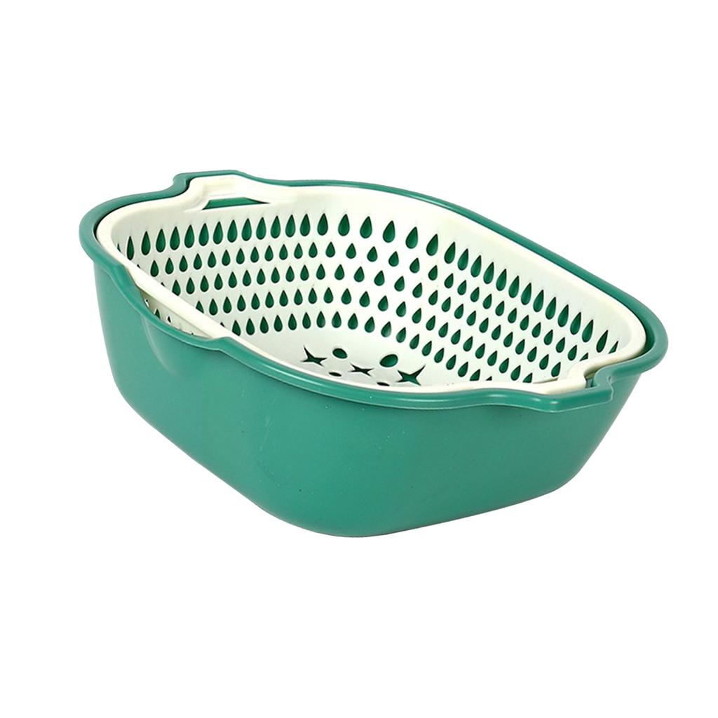 Кухонный дуршлаг, миска, двухслойная корзина для мытья овощей, утолщенный пластиковый сливной таз для кухни