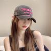 American Baseball Hat Women's Retro Washing Cotton Hat Spring and Summer Sun Shading Versatile Trendy Brand Letter Embroidered Baseball Cap Trendy