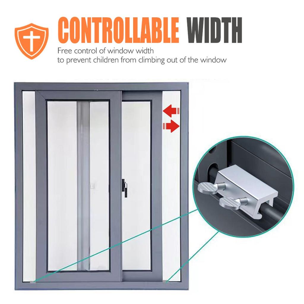 Aluminum Alloy Window Locks Adjustable Safety Sliding Door Clips Sliding Security Window Lock Stopper Window