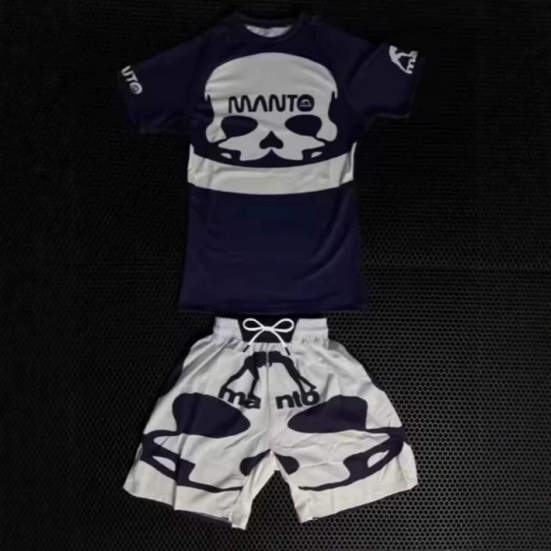 Мужской быстросохнущий комплект для тренировок по BJJ с короткой футболкой и шортами для занятий боевыми искусствами
