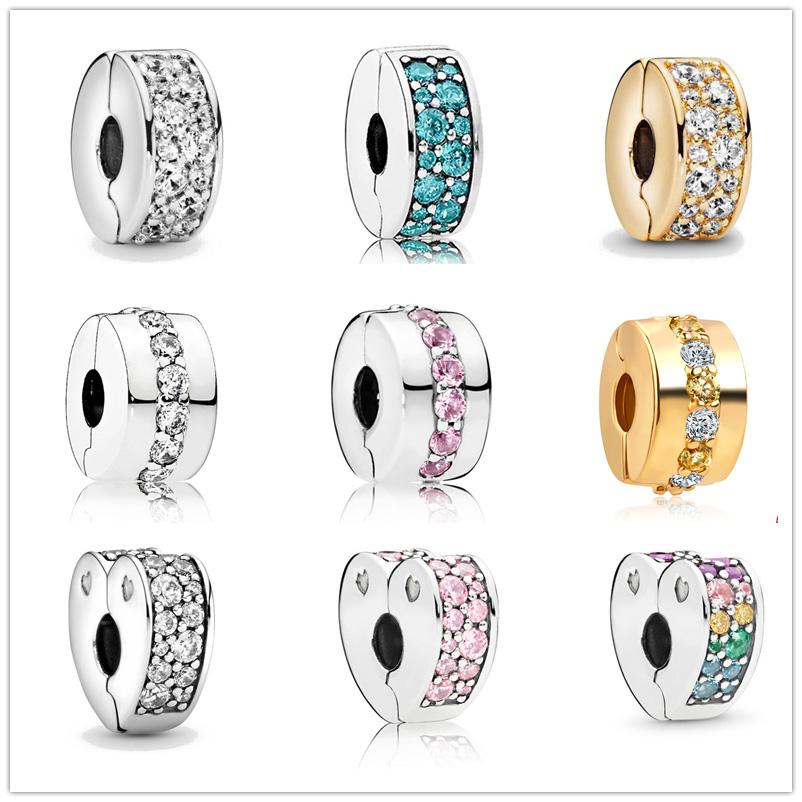 New Clear Pink Charms Beads Fit Original Fashion Bracelet Diy Jewelry For Women Gift Making