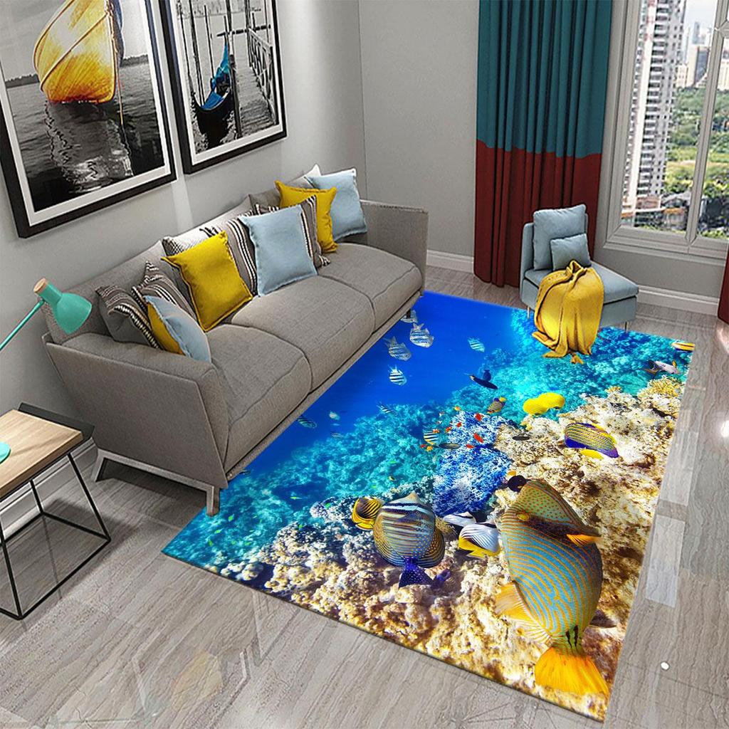 3D Гавайское море Океан Тропические рыбы Ковры для гостиной Рыба Животное Коврики Детский ковер Мягкий напольный коврик Декор салона Ковер