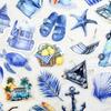 50 Transparent Crazy Blue Ocean Waterproof Stickers for Notebook, Window, Phone, DIY & Decoration