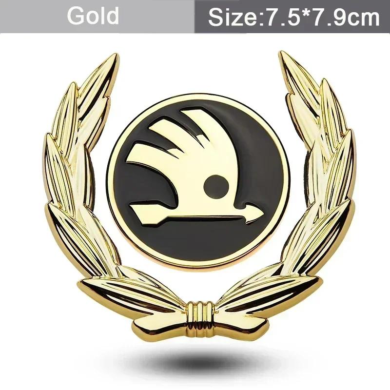 WMZW4 Car Trunk Emblem Decals Sticker for SKODA Logo Octavia A7 Kodiaq Superb Fabia Tour RS Rapid Felicia Window Badge Accessories