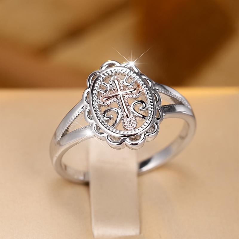 Простые серебряные кольца-крестики в виде цветка для женщин и девочек, модные ювелирные изделия для свадьбы, помолвки и вечеринки