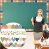 80Pcs Bulletin Board Border for Classroom Chalkboard Decoration Heart Border Trim Colorful Dot Border Trim Wall Decals