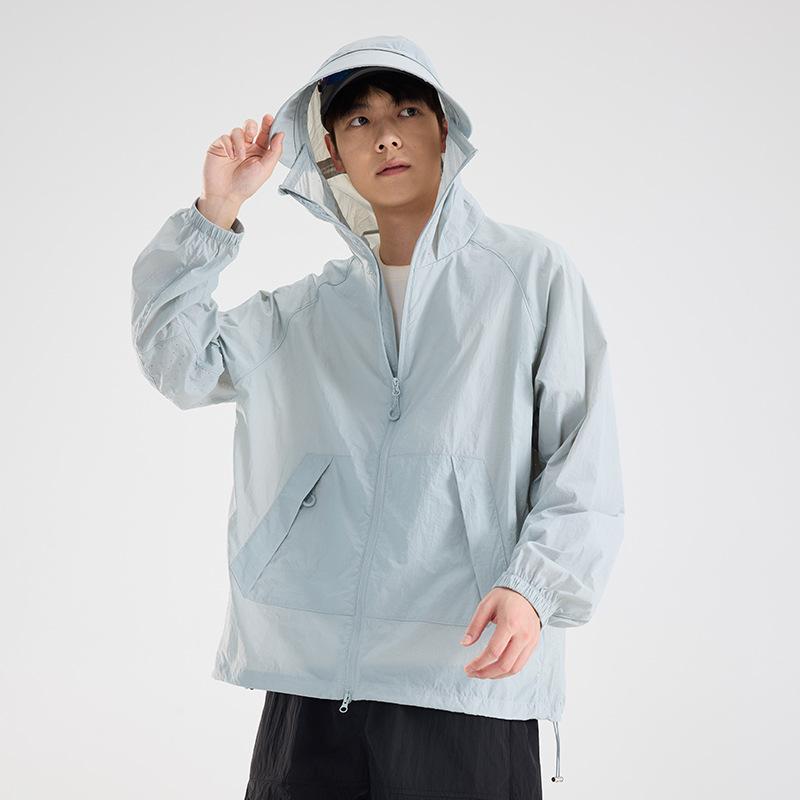 1011 Summer Sunscreen Clothing Men's Light and Breathable Loose Public Casual Thin Jacket Versatile Skin Clothing UPF10 +
