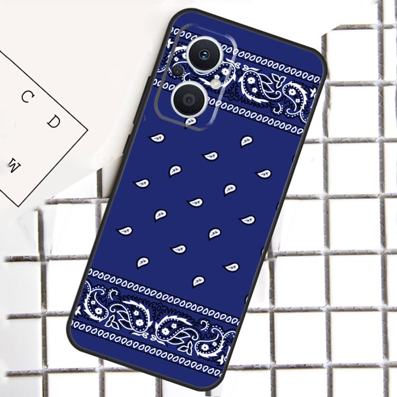 Blue Bandana Phone Case For OPPO Reno 14F 13F 12F 11F 10 Pro 8T 7 8 Lite OPPO Find X8 X6 X5 X9 Pro Cover
