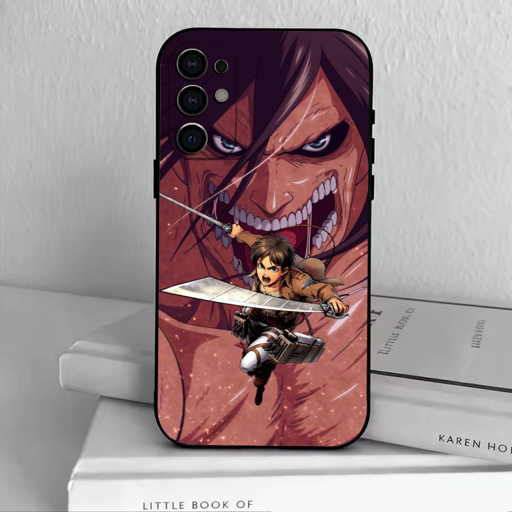 A-Attack Titan Phone Case For Samsung S25,S24,S21,S22,S23,S30,Ultra,S20,Plus,Fe,Soft Silicone Black Cover