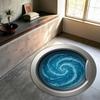 3D Ковер Океанский Вихрь Ковер Глубоководная Яма Ковер Иллюзия Водоворота Коврик Круглый Ковер Глубины Оптическое Искусство Пола Ковер Морская Бездна Синий Вихрь
