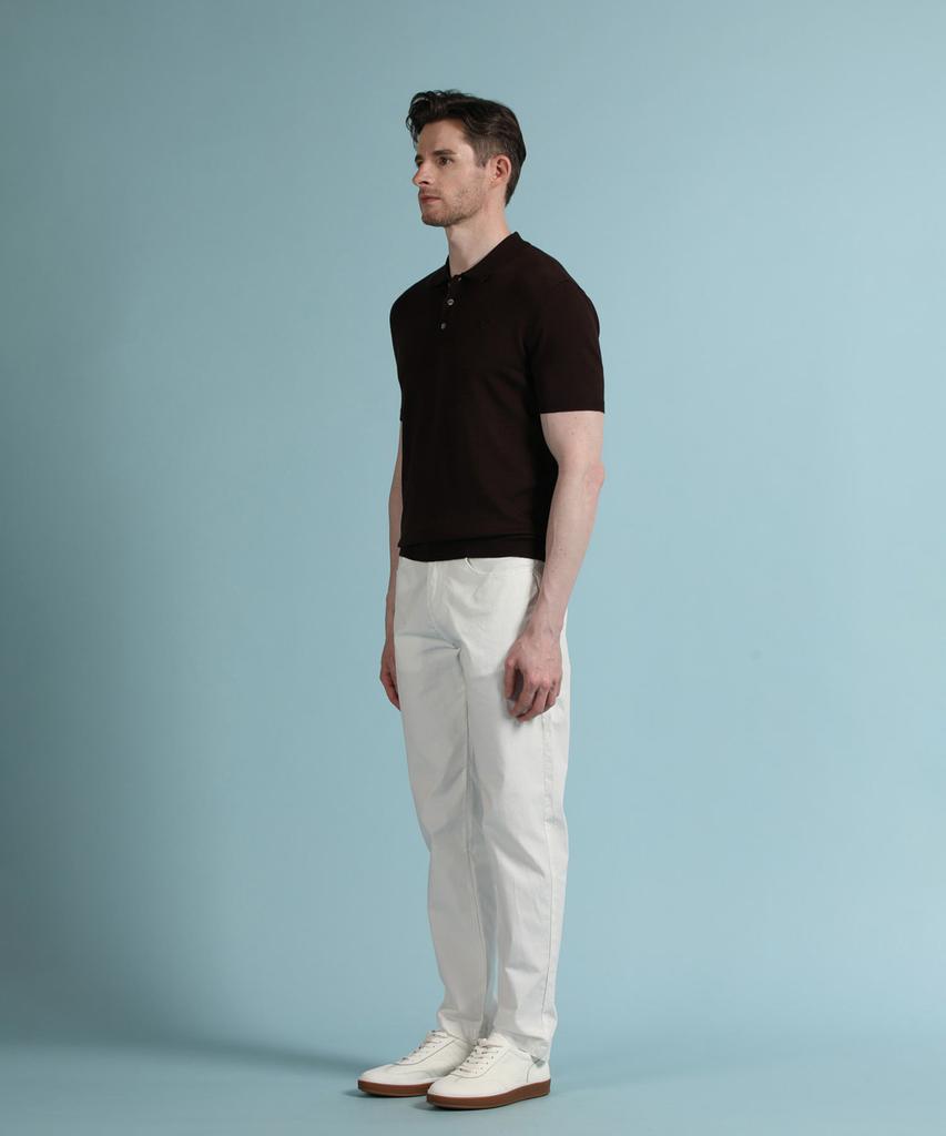 PANICALE Dark Brown Viscose Blend Polo Knit (Type B)