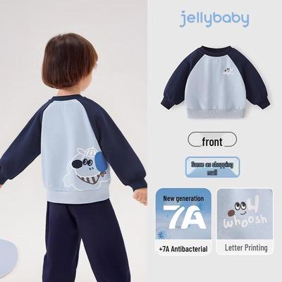 Детская толстовка с принтом собаки и цветовыми блоками для мальчиков JELLYBABY
