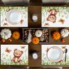 4/6pcs Set Spring Summer Bear And Butterfly Floral Pattern Placemats Seasonal Everyday Holiday Table Decor for Home Kitchen Restaurant Party Indoor