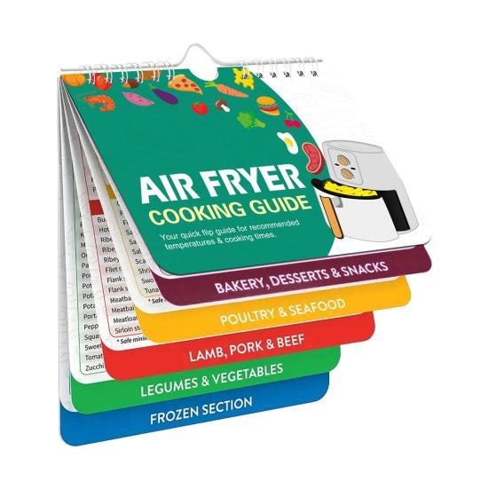 Air Fryer Magnetic Stickers Cooking Time Chart Magnet Temperature Guide Recipe Cards Convenient Kitchen Accessory