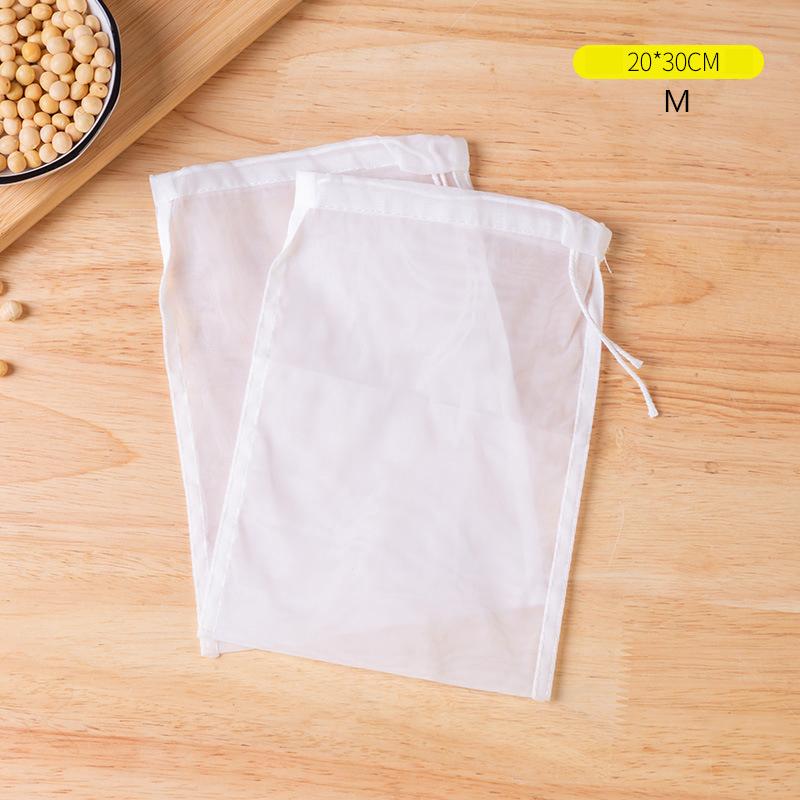 2Pcs Reusable Nut Milk Bags Strainers Nylon Filter Bag Food Cheese Yogurt Filter Kitchen Fine Mesh Strainer Kitchen Accessories