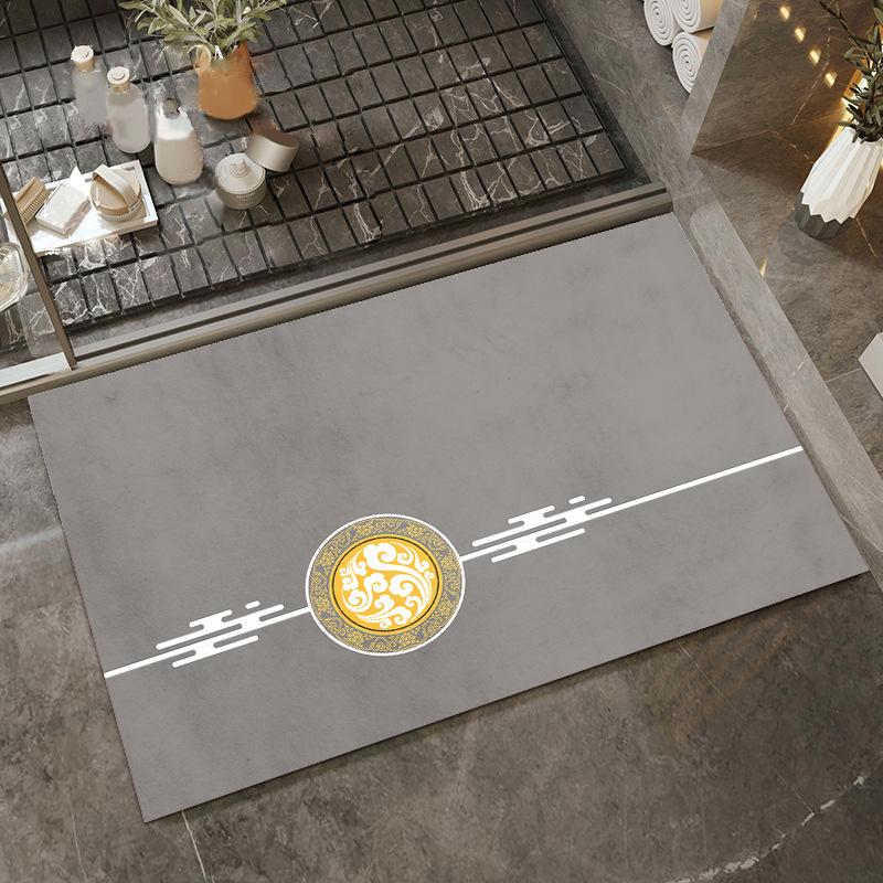 New Chinese style Door Mat Diatom Mud Bathroom Floor Carpet Water Absorbing Quick Drying Non Slip Kitchen Rug Home Decor Doormat