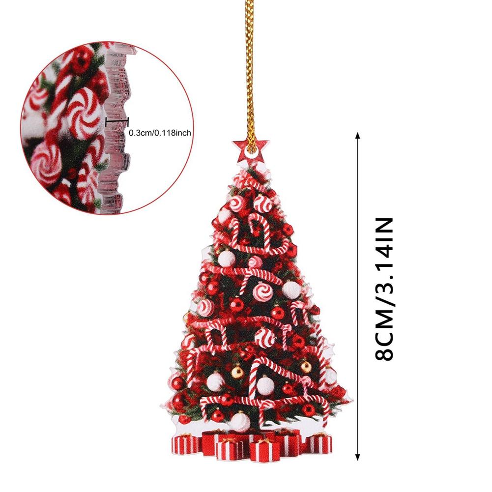 Christmas Tree Decoration Ornament Cat/Elk/Pine Tree Style Acrylic Pendant