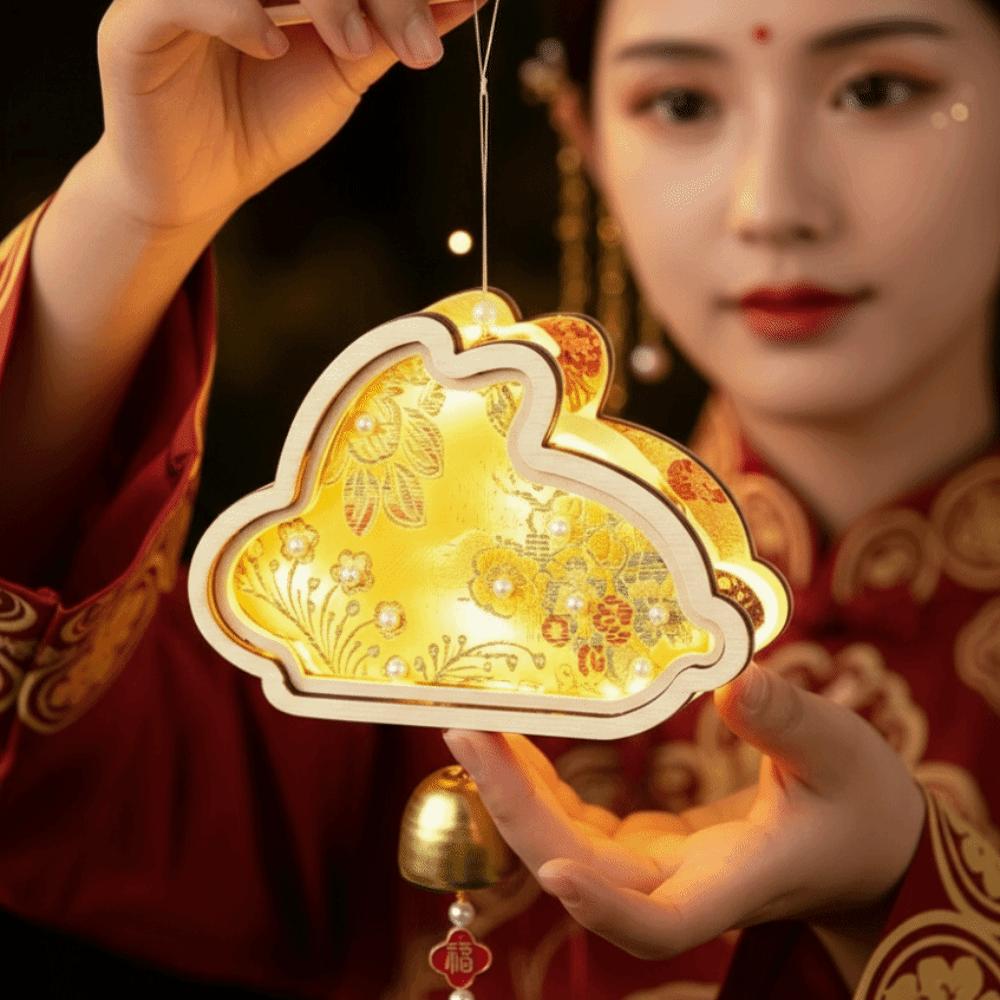 Glowing Fabric Lamp Kit Traditional Mid Autumn Craft Windchime Lantern DIY Party