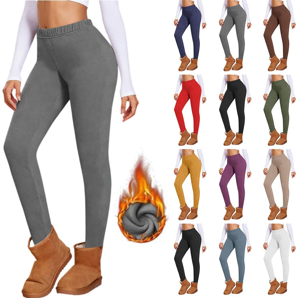 Women's Fashionable Casual Shaping Yoga Thermal Soft Sports Fitness Deer Velour Thermal High-Waisted Leggings