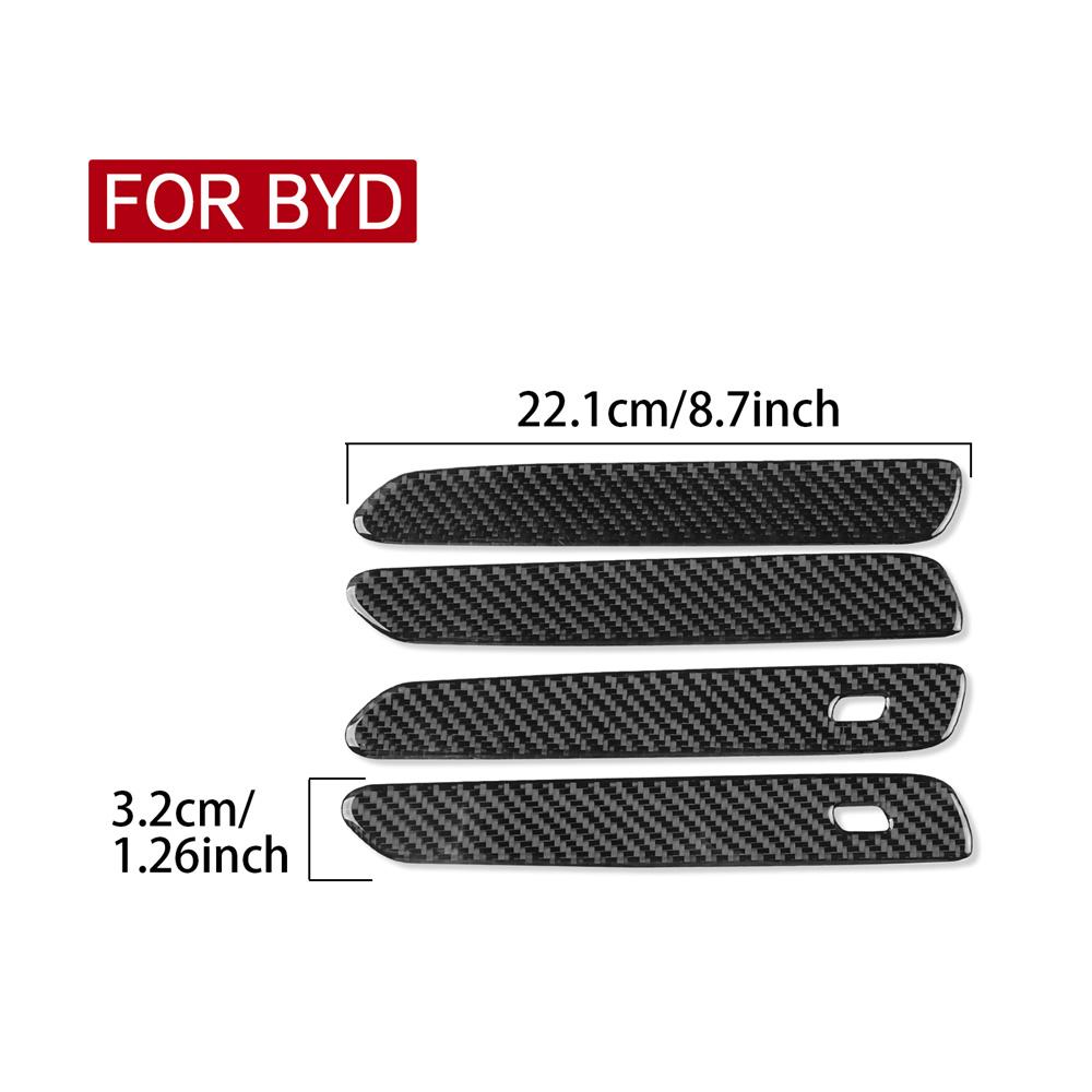 4pcs Carbon Fiber Car Door Handle Stickers For BYD Seal 22-25