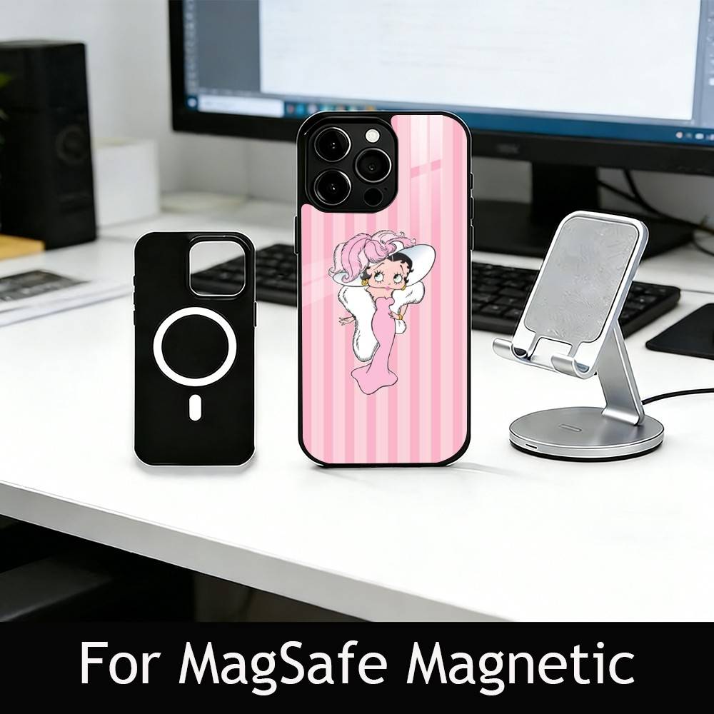 Чехол для телефона Be-Tty Boo-P для iPhone 17, 16, 15, 14, 13, 12, 11 Plus, Pro, магнитный с беспроводной зарядкой Magsafe