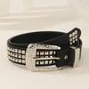 And Rivet Fashion Rhinestone Decoration Women Casual Wide Belt For Daily