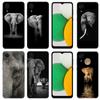 Animal Elephant Phone Case For Samsung Galaxy A01 A03 Core A04 E A02 A05 A10 A20 A21 A30 A50 S A6 A8 Plus A7 2018 Black Cover