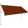 VidaXL Manual Retractable Awning 300 Cm Orange and Brown