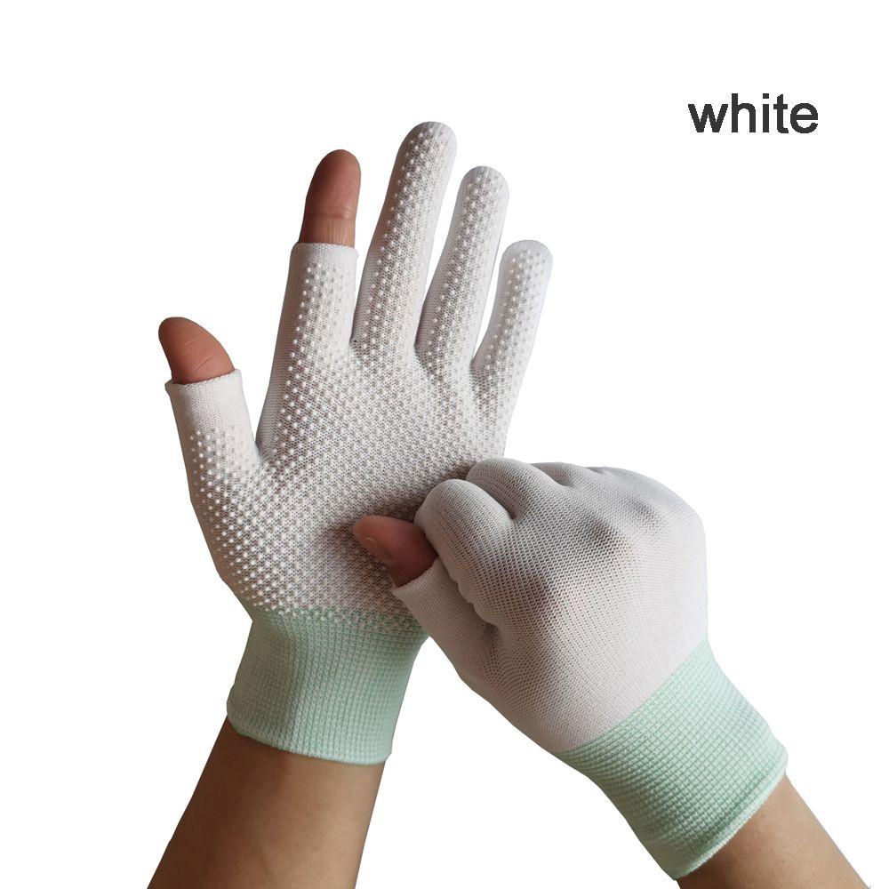 Sunscreen Sports Sun Protection Driving Biking Mittens Two Half Fingers Anti-Slip Fishing Gloves