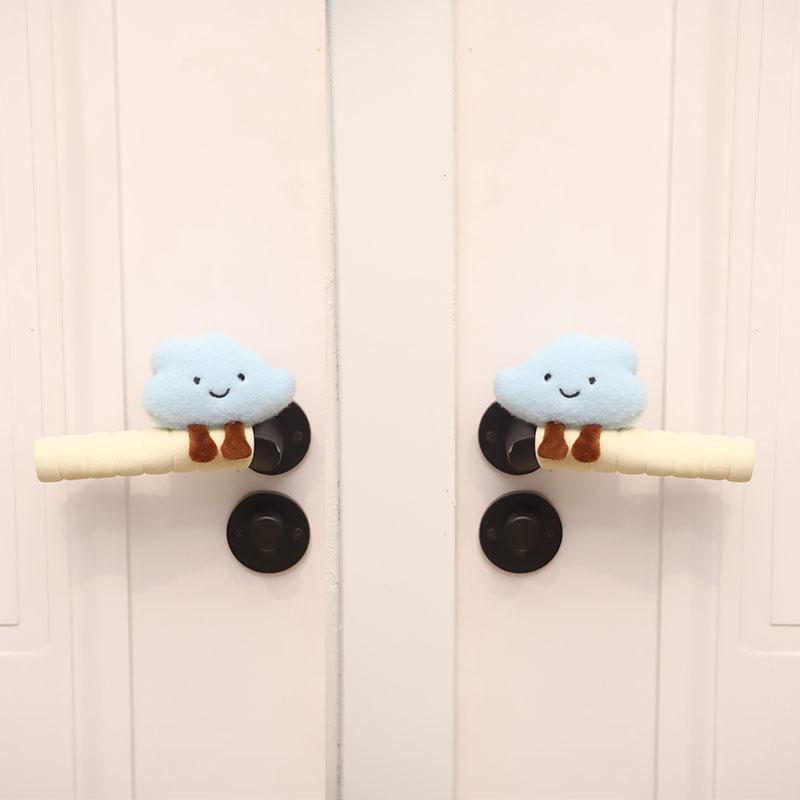 Anti-Static Cute Cloud Door Handle Cover Anti-Collision Bumper Protector for Bedroom Decoration Furniture Guard Soft Accessory