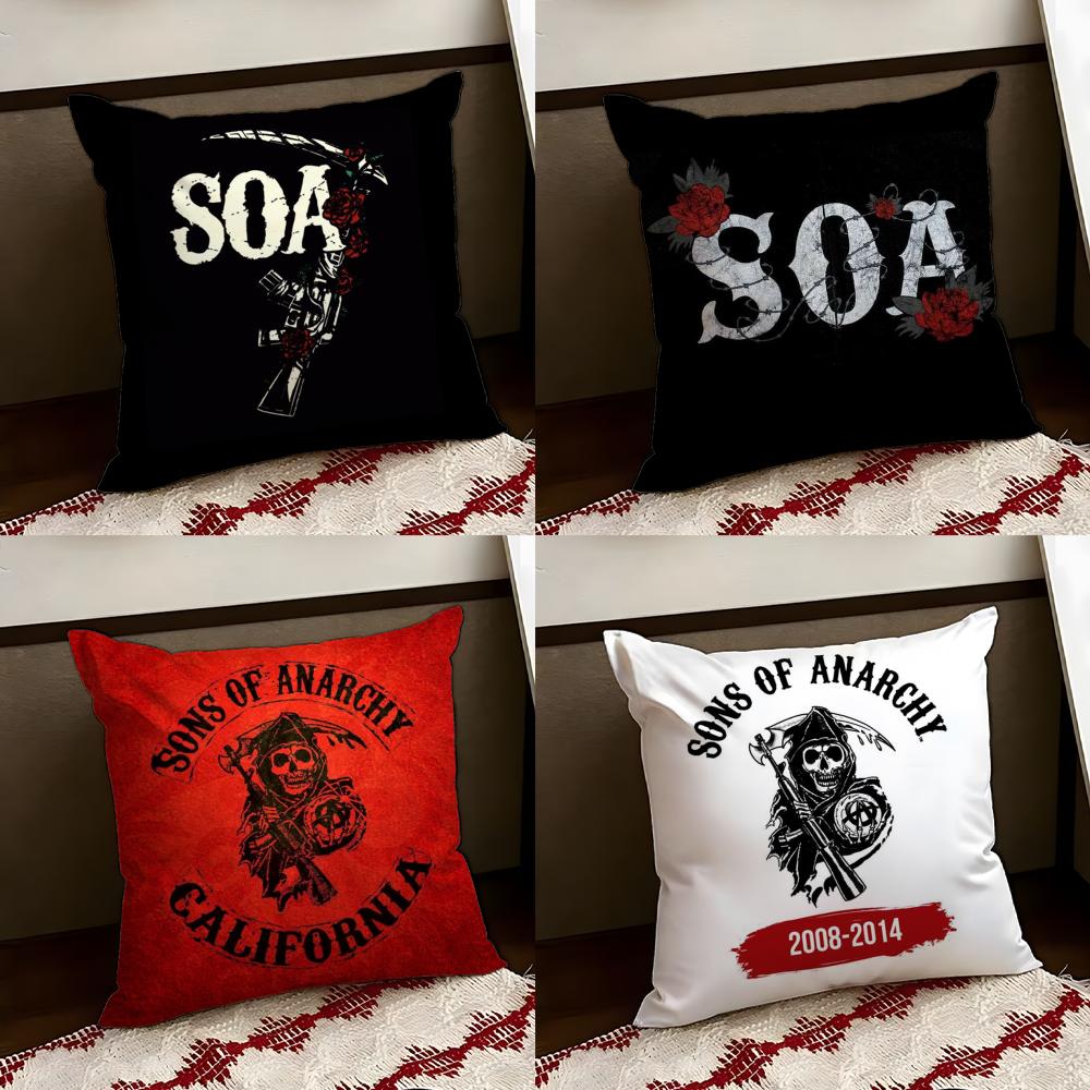 SSons of AAnarchy Cushion Cover Reversible Soft Durable Pillow Cover Home Car MultiScene Use for Daily Comfort