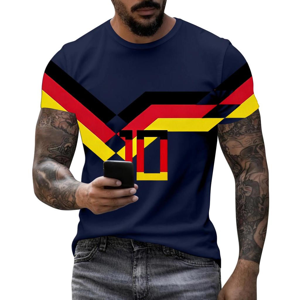 Men's Short Sleeve Graphic T-Shirt Crew Neck Casual Fit Lightweight Soft Fabric Comfortable Wear
