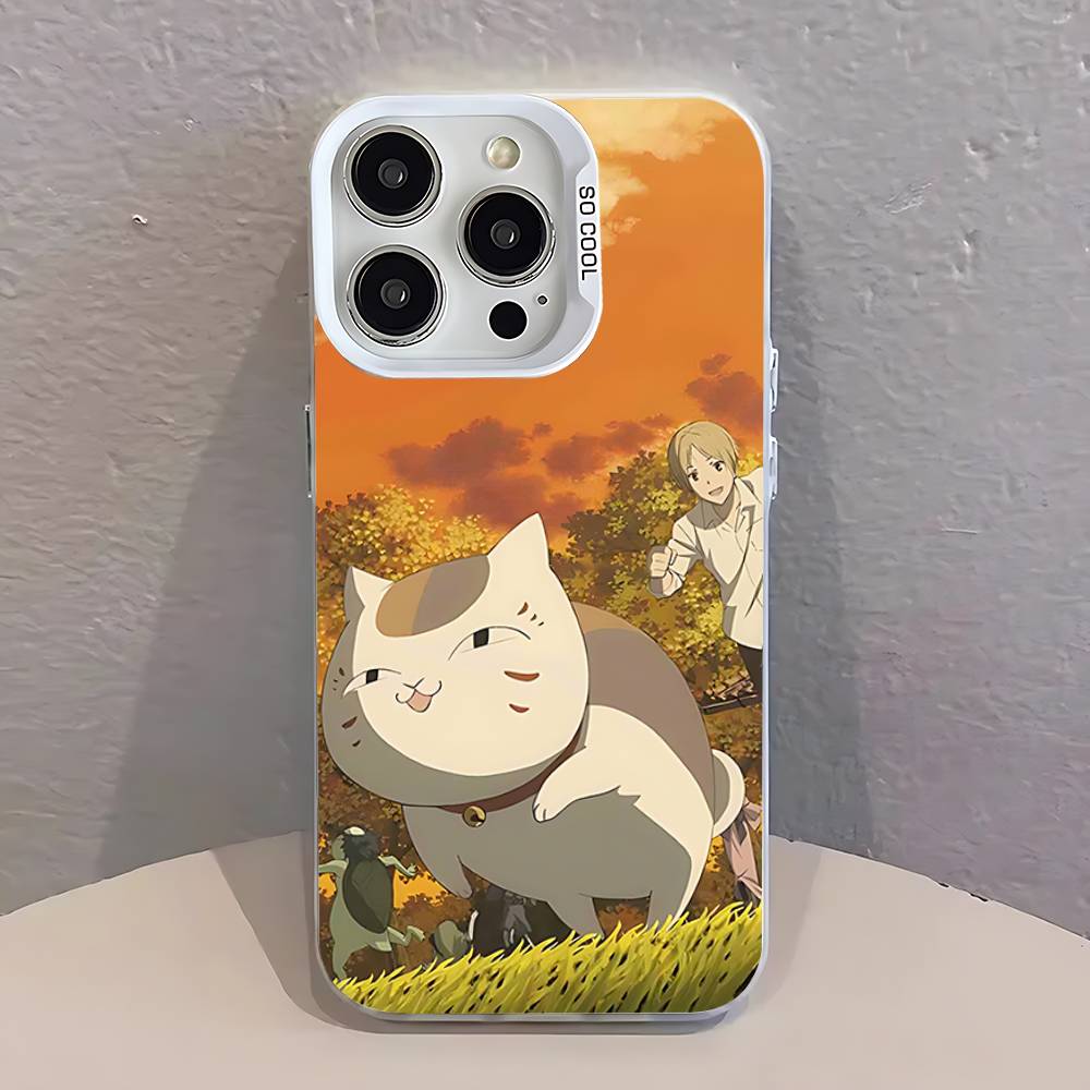 Чехол для телефона Sensei N-Natsume yujinchou Nyanko для iPhone 17,16,13,12,11,15,14,Pro,Max,Plus,SE4,Air,Mini Белый IMD Матовый