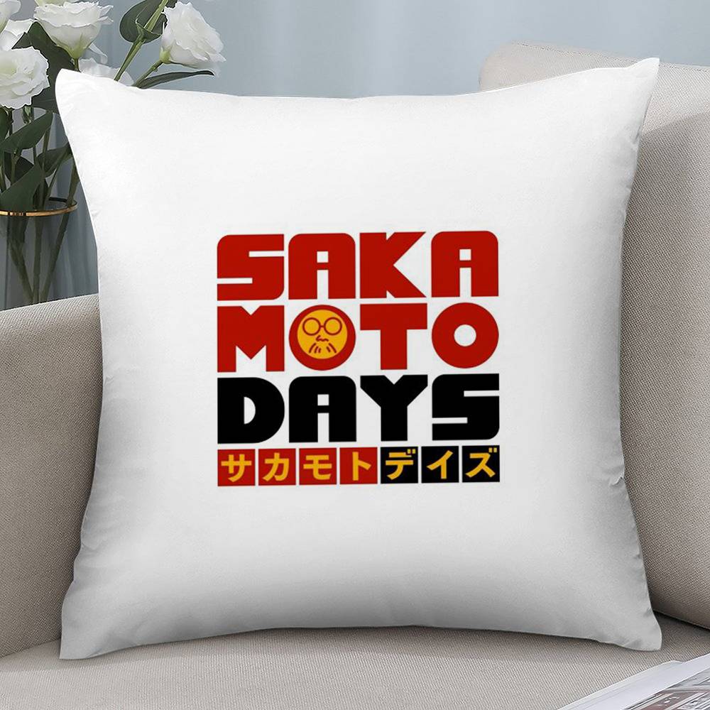 Аниме S-Sakamoto Days Наволочка Короткий Плюш Двусторонний Принт Квадратные Подушки-Пледы Декор Подушек для Дивана Дома