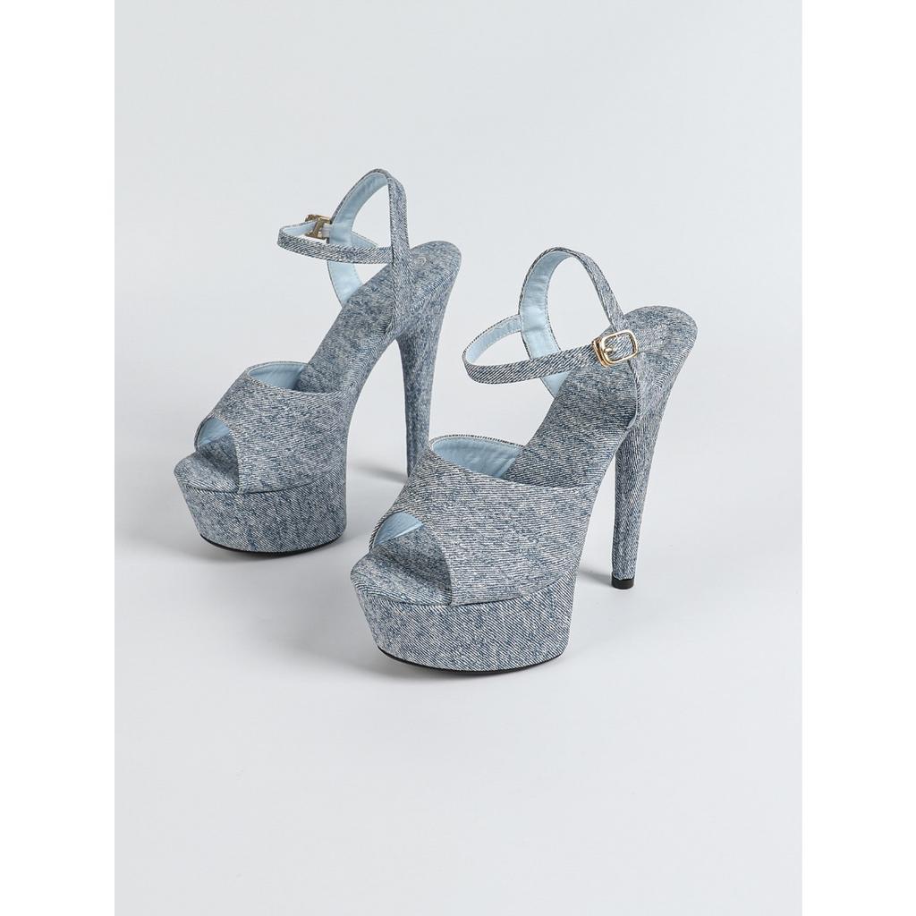 Женские сексуальные босоножки на платформе, высокие каблуки-шпильки, сексуальные водонепроницаемые босоножки на очень высоком каблуке высотой 15 см LFD-8661-B26