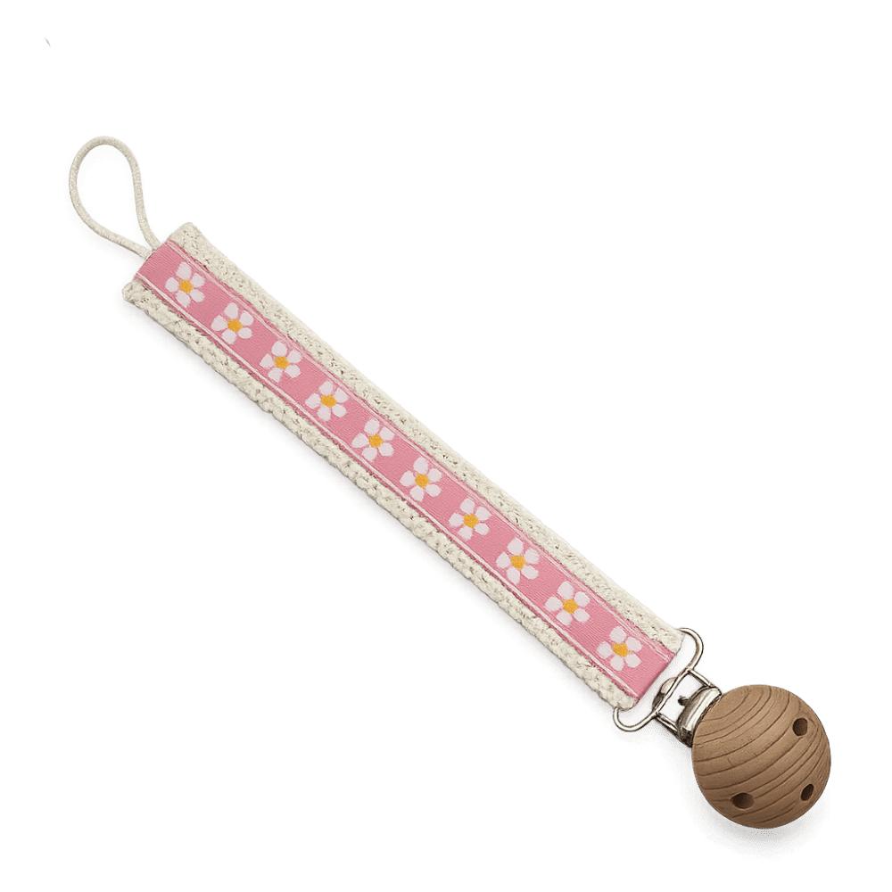 Lace Floral Flower Print Dummy Nipple Holder Heart Daisy Printed Embroidery Pacifier Clips Girls