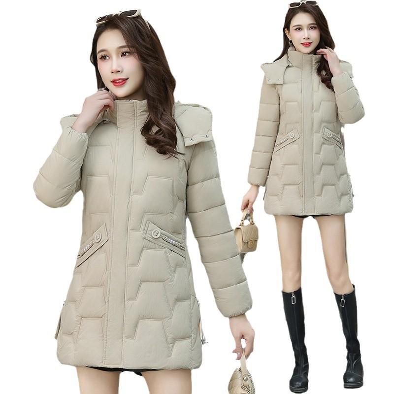 Clothes Women's Medium and Long Winter New Slim and Thin  Clothes Thermal  Jackets Medium and Old Coats