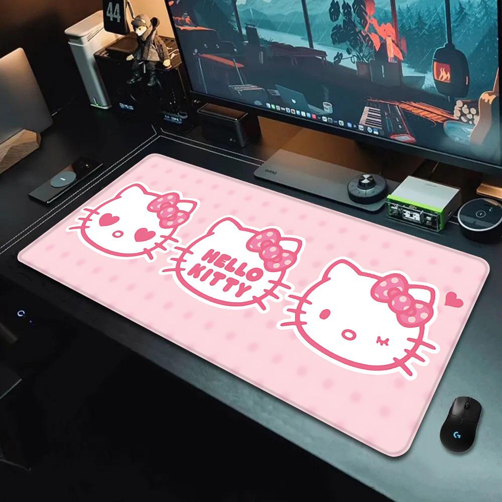 Pink Cartoon Hello Kitty Mousepad HD Printing Computer Gamers Locking Edge Nonslip Mouse Pad XXLxcm Keyboard PC Desk Pad