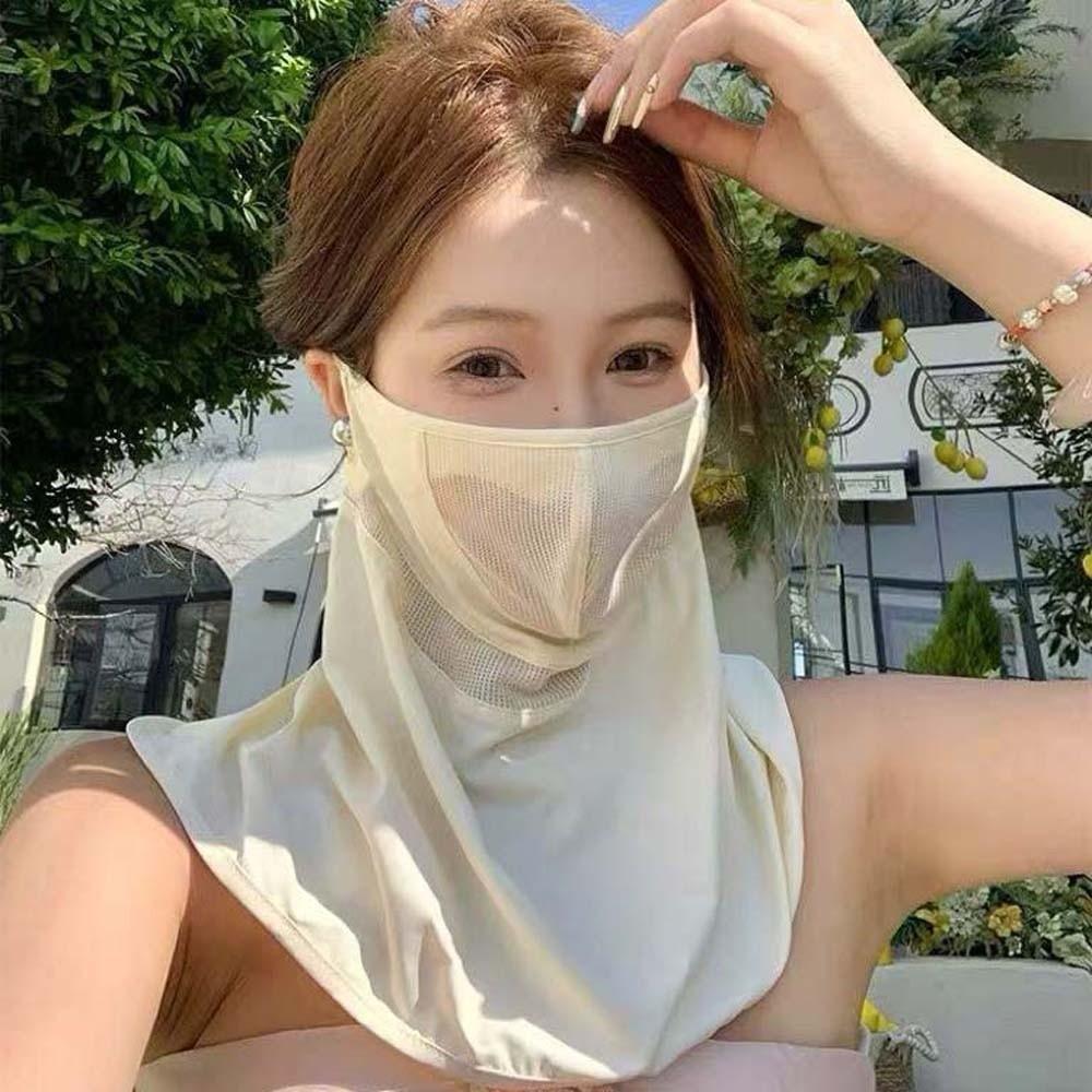 Thin Face Sun Protection Elastic Breathable Sunshade Mask Daily Neck Sunscreen Mask Women